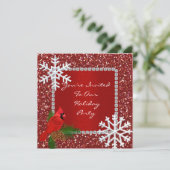 SPARKLE Vakantie Uitnodiging met SNEEUWLACHEN (Staand voorkant)