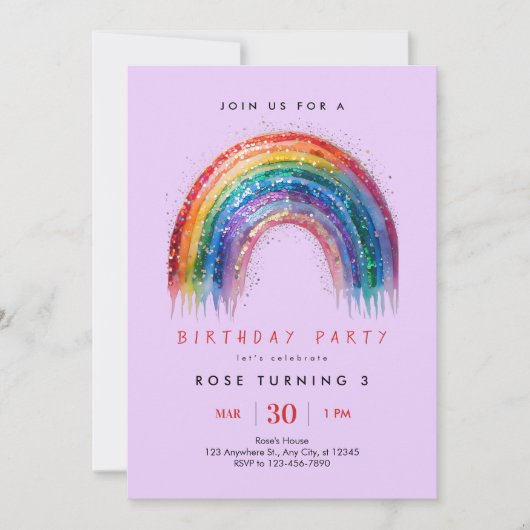 Sparkle verjaardagsfeestje kaart (Voorkant)