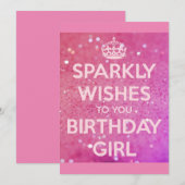 Sparkle verjaardagskaart kaart (Voorkant / Achterkant)