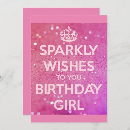 Sparkle verjaardagskaart kaart (Voorkant / Achterkant)