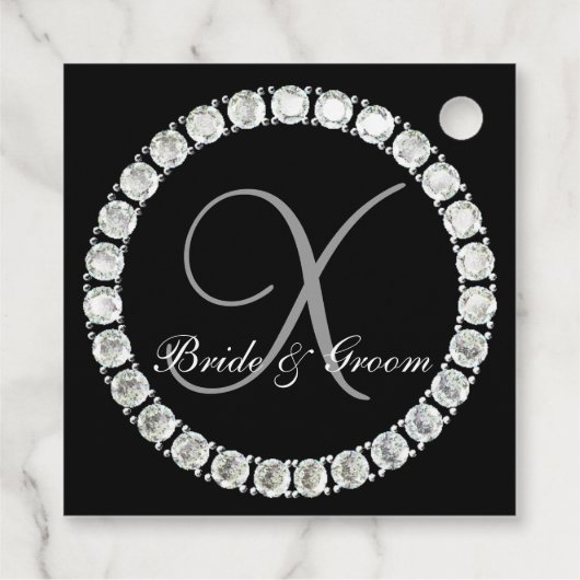 Sparkle Wedding monogram aanpasbaar Bedankjes Labels (Achterkant)