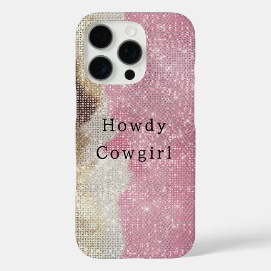 Sparkle Western Roze Crème Goud Cowgirl Koeienhuid Case-Mate iPhone Case (Achterkant)