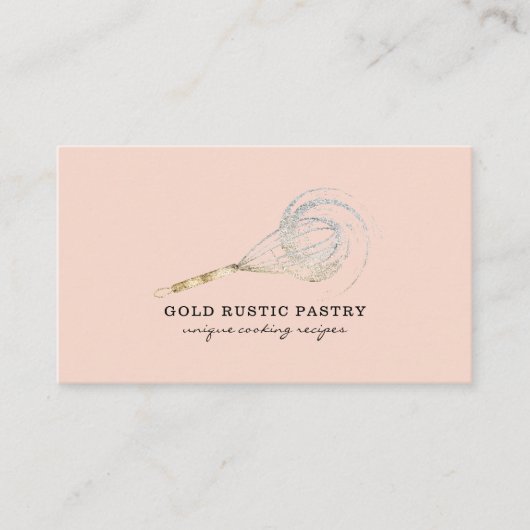 Sparkle Whisk bloeit Gold Bakery Blush roze Visitekaartje (Voorkant)