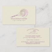 Sparkle Whisk Glitter Roos Gold Bakery ivoor Visitekaartje (Voorkant / Achterkant)