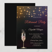 Sparkle Wine Glass String Lights Pensioen Kaart (Voorkant / Achterkant)