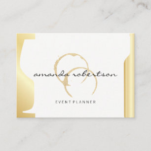 Sparkle Wine Stain Gold Metallic Wine Bottle Glass Visitekaartje