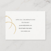 Sparkle Wine Stain Gold Metallic Wine Bottle Glass Visitekaartje (Achterkant)