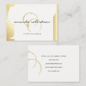 Sparkle Wine Stain Gold Metallic Wine Bottle Glass Visitekaartje (Voorkant / Achterkant)