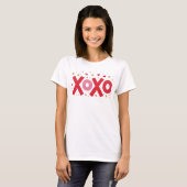 Sparkle XOXO love typography harten sterren op wit T-shirt (Voorkant volledig)