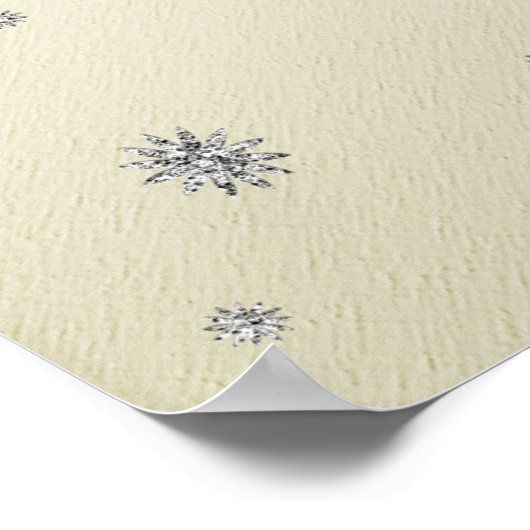 Sparkle Yellow met Silver Glitter-Poster Poster (Hoek)