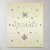 Sparkle Yellow met Silver Glitter-Poster Poster (Voorkant)