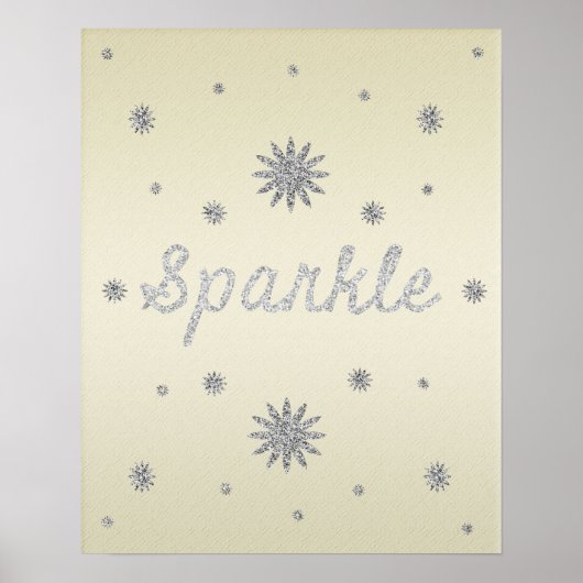 Sparkle Yellow met Silver Glitter-Poster Poster (Voorkant)