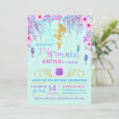 Sparkle Zeemeermin onder het Zee Verjaardag Kaart (Staand voorkant)