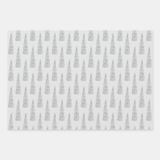 Sparkle Zilver Grijs Glam Eenhoorn Verjaardag Inpakpapier Vel (Voorkant)