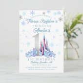 Sparkle Zilveren Bevroren Koninkrijk Kasteel 1e Ve Kaart (Staand voorkant)