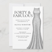 Sparkle zilveren jurk vrouwen 40ste verjaardagsfee kaart (Voorkant)