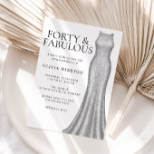 Sparkle zilveren jurk vrouwen 40ste verjaardagsfee kaart
