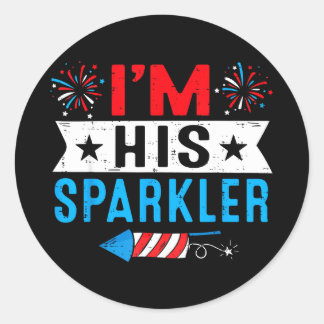 Sparkler and 4th of july matching couplesSparkler  Ronde Sticker
