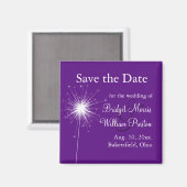 Sparkler Bruiloft Paarse Save the Date Magnet (Voorkant / Achterkant)