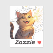 Sparkler Cat – 4 juli Sticker (Vel)