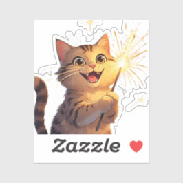Sparkler Cat – 4 juli Sticker