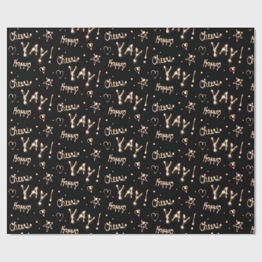 Sparkler Fireworks | Proost Happy Yay! Cadeaupapier (Vlak)