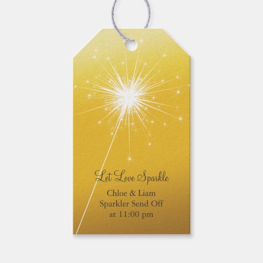 Sparkler Gold Gift Label Cadeaulabel (Voorkant)