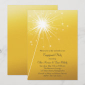 Sparkler Gold Verloving Uitnodiging (Voorkant / Achterkant)