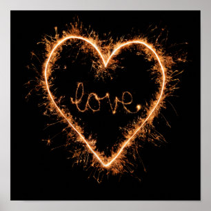 Sparkler Heart voor de inspiratie van de liefde va Poster