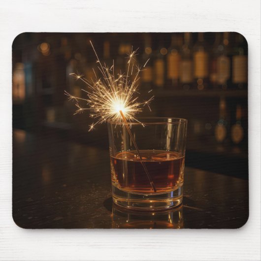 Sparkler In a Glass Of Whiskey Muismat (Voorkant)