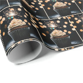 Sparkler in een verjaardagscupcake cadeaupapier (Rol Hoek)