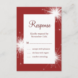 Sparkler in Rode Bruiloft RSVP Kaartje