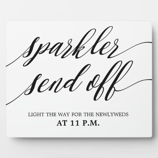 Sparkler send off sign Tabletop Plaque with Easel Fotoplaat (Voorkant)