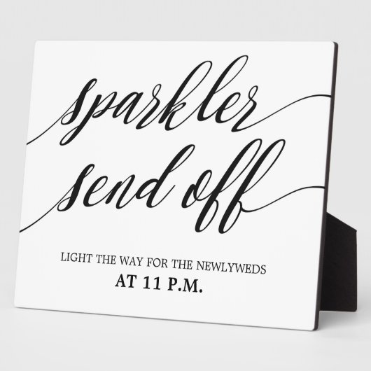 Sparkler send off sign Tabletop Plaque with Easel Fotoplaat (Zijkant)