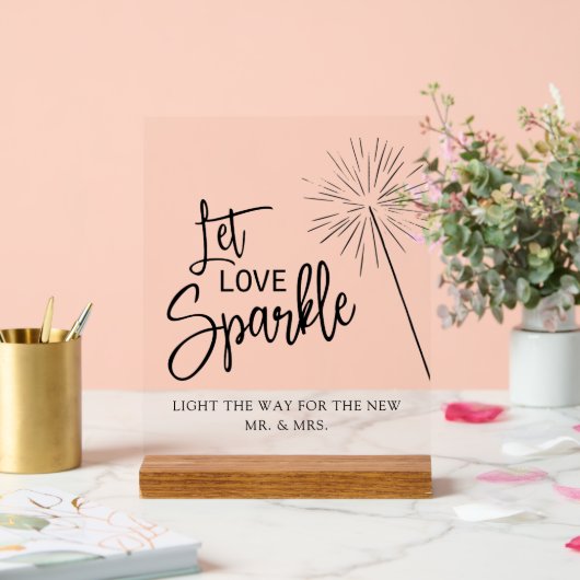 Sparkler Sendoff, Licht de weg, Trouwteken Acryl Bord (Huwelijk)