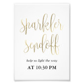 Sparkler Sendoff-teken Kies uw formaat Faux Gold Foto Afdruk (Voorkant)