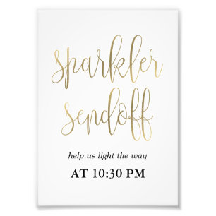 Sparkler Sendoff-teken Kies uw formaat Faux Gold Foto Afdruk