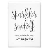 Sparkler Sendoff-teken Kies uw grootte Foto Afdruk (Voorkant)