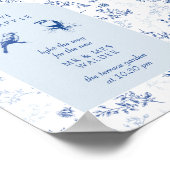 Sparkler Stuur Van Chinoiserie Vintage Trouwbord Poster (Hoek)