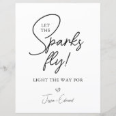 Sparkler Stuur weg Laat de vonken zwart wit vliege (Voorkant)