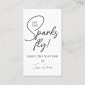 Sparkler Stuur weg Laat de vonken zwart wit vliege Visitekaartje (Voorkant)