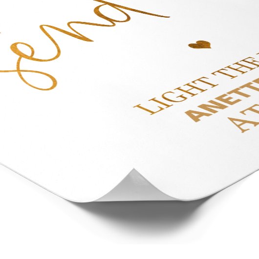 Sparkler stuurt trouwbord 8 x 10 poster af (Hoek)