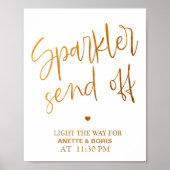 Sparkler stuurt trouwbord 8 x 10 poster af (Voorkant)