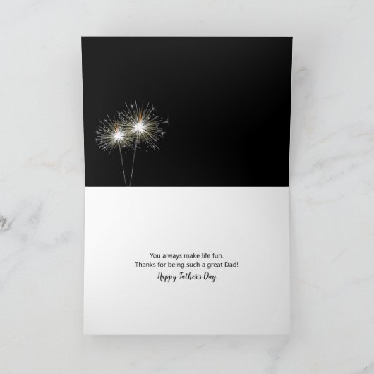 Sparkler Text voor Pa Kaart (Binnen)