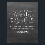 Sparkler Verzend van de Tijd van het Bieden Twitte Poster<br><div class="desc">Sparkler Verstuur het bord van de bruiloft van Chalkboard</div>