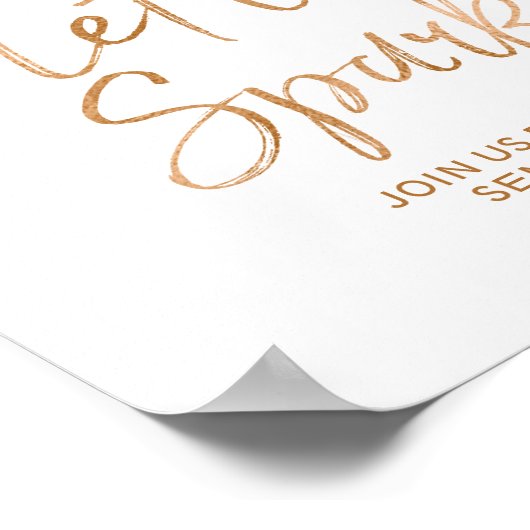 Sparkler verzendt 8 x 10 Roos Gold Wedding Sign Poster (Hoek)