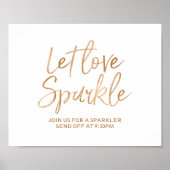 Sparkler verzendt 8 x 10 Roos Gold Wedding Sign Poster (Voorkant)