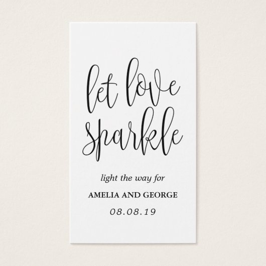 Sparkler verzendt Labels Lovely Calligrafie Visitekaartje (Voorkant)