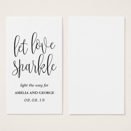 Sparkler verzendt Labels Lovely Calligrafie Visitekaartjes (Voorkant /achterkant)