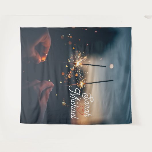 Sparkler Wedding Backdrop Wandkleed (Voorkant (horizontaal))